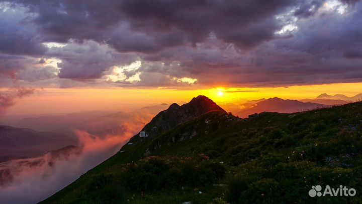 Закат в горах Красная Поляна экскурсия