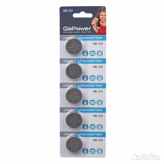 Батарейка GoPower CR2032 CR2025 CR2016