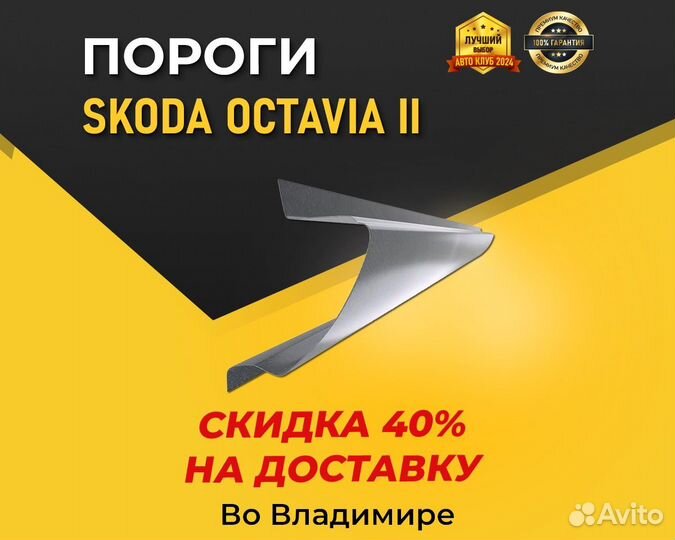 Пороги на Skoda Octavia A5 (Шкода Октавия А5) 1 мм