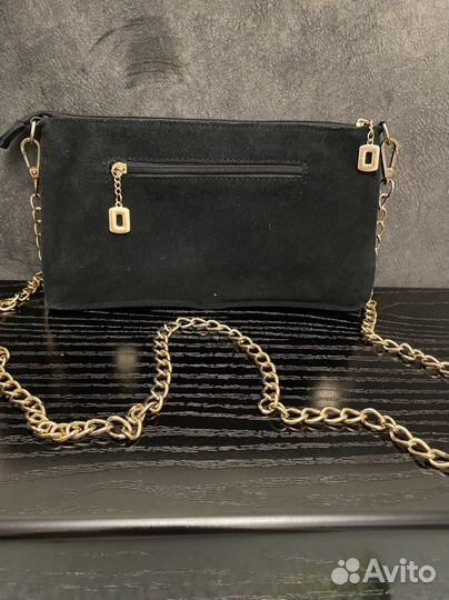 Клатч замшевый, черный