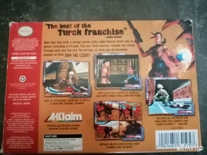 Turok 3:shadow of oblivion N64 Nintendo 64 USA