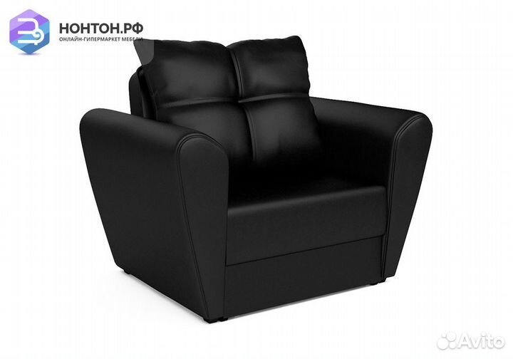 Кресло выкатное Квартет экокожа черная