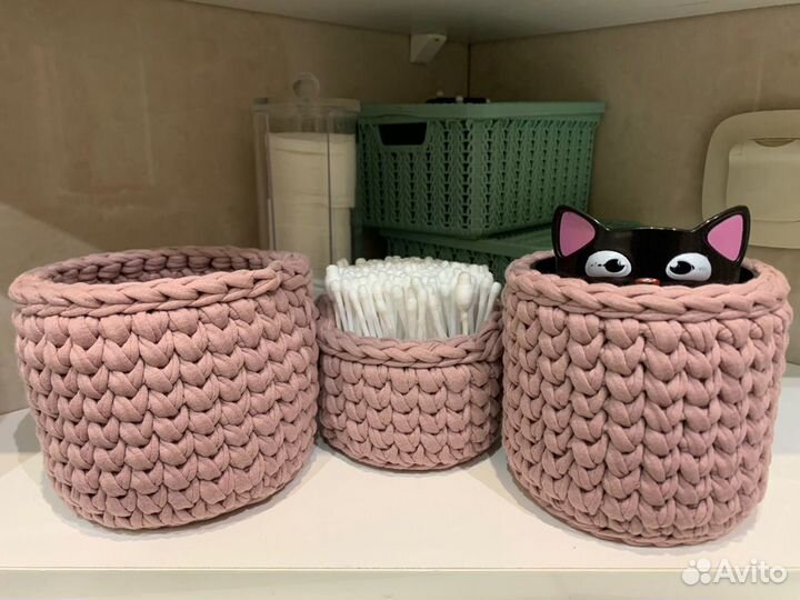 Вязаные корзинки