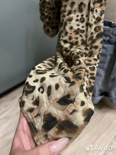 Рубашка леопардовая stradivarius и шорты джинсовые