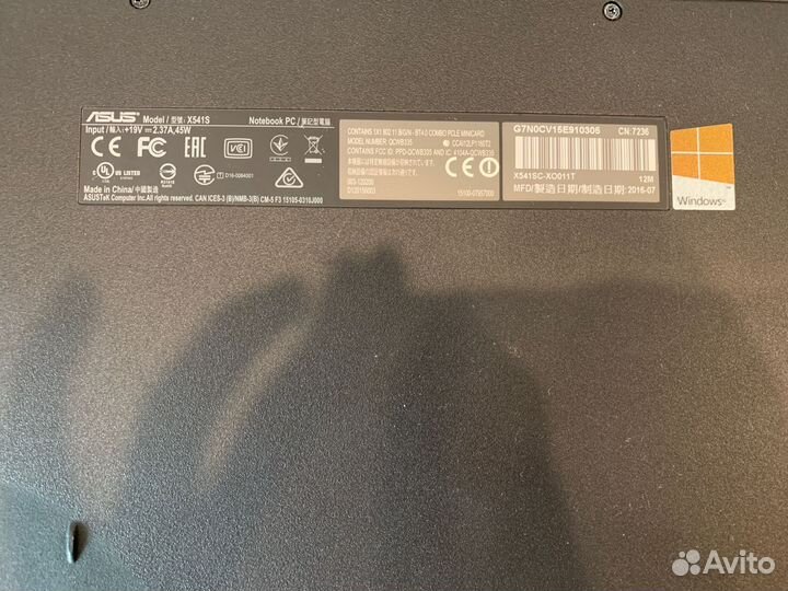 Ноутбук asus на запчасти