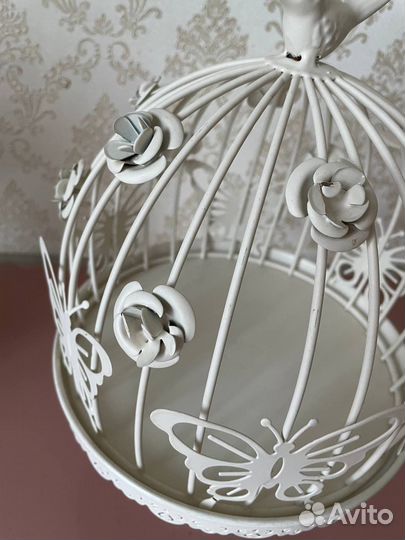 Конфетница подставка клетка с птичками