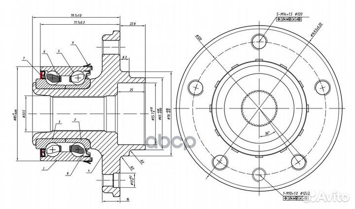 Ступица передняя в сборе LR VW T5/Multivan 03