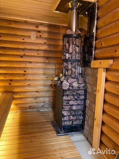 Баня на дровах с бассейном