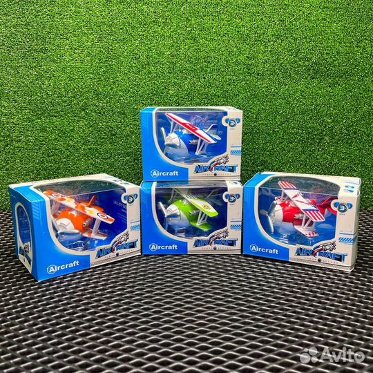 Самолет металлический инерционный свет/музыка
