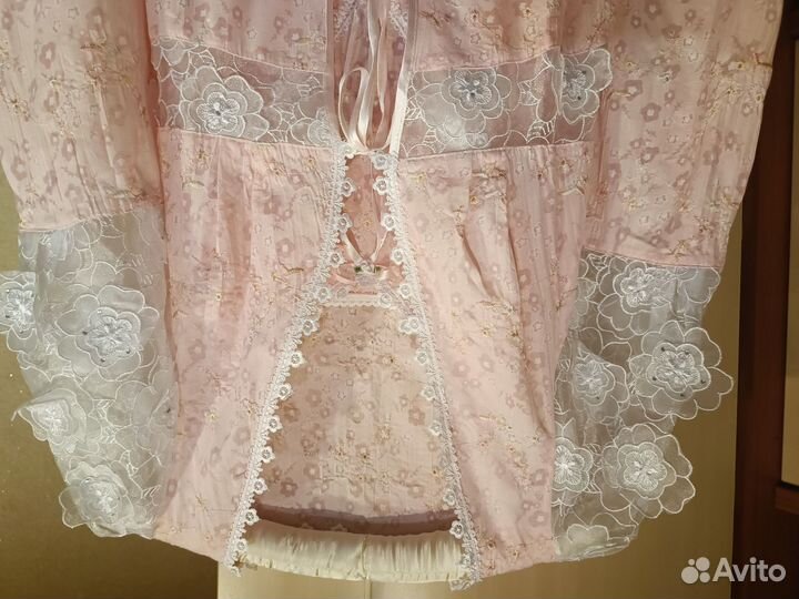 Комплект (пеньюар и сорочка) новый, длинный