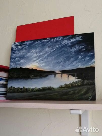 Картина маслом Вид на правый берег Калуга