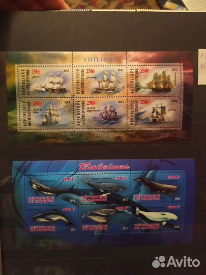 Почтовые марки флора и фауна, рыбы и др