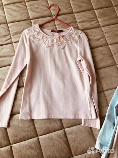 Блузка школьная 3 шт. размер 122 + кофта теплая