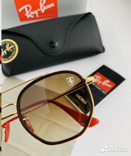 Очки ray ban hexagonal ferrari коричневые