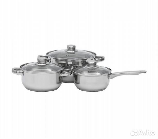 Набор кастрюль из нержавейки (1,6л, 2,2л, 4,2л)