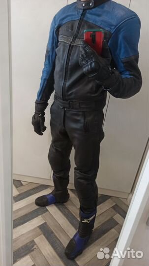 Мотокуртка кожаная мужская 50