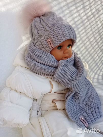 Шапка детская шапка шарф комплект