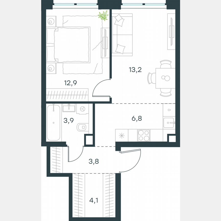 2-к. квартира, 44,7 м², 47/48 эт.
