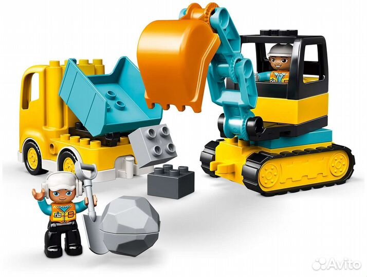 Лего duplo Экскаватор и грузовик новый