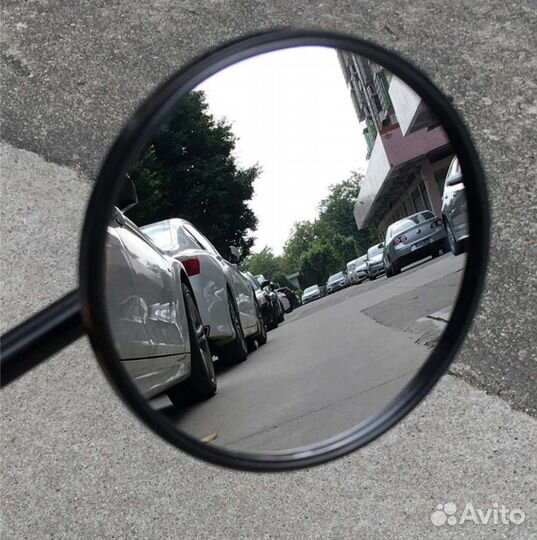 Мото зеркала круглые ретро классика хром / чёрн