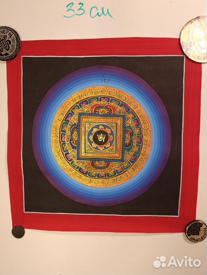 Тханка Ом Непал, холст 33 х 33 см две расцветки