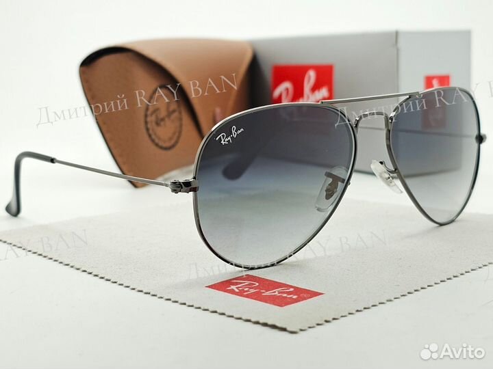 Очки Ray Ban Aviator Grey Blue Gradient Стекло