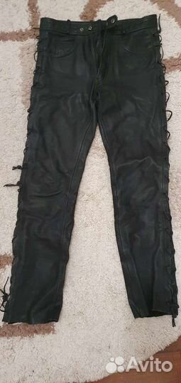 Брюки кожаные/Мото штаны кожаные