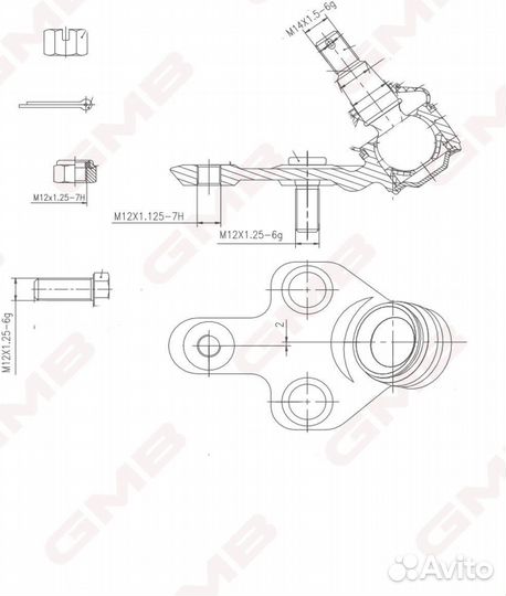 Шаровая опора левая Lexus RX, Toyota Highlander