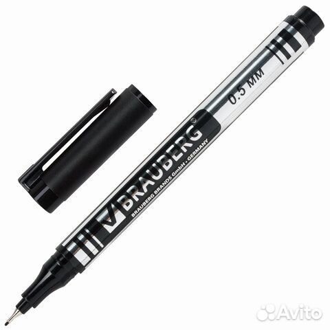 Маркер для CD и DVD brauberg, черный, супертонкий