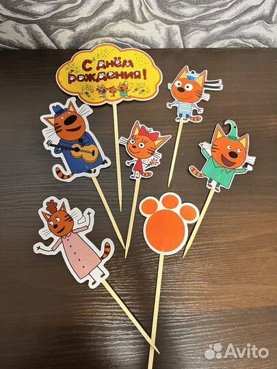 Украшение для торта три кота