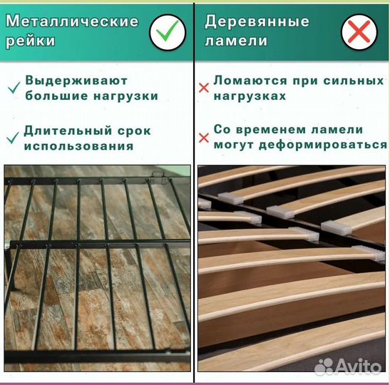 Кровать двуспальная металлическая