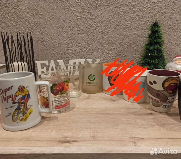 Чайник эмалированный, кружки