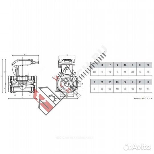 Насос evoplus B 60/220.32 M PN10 1х230В/50 Гц