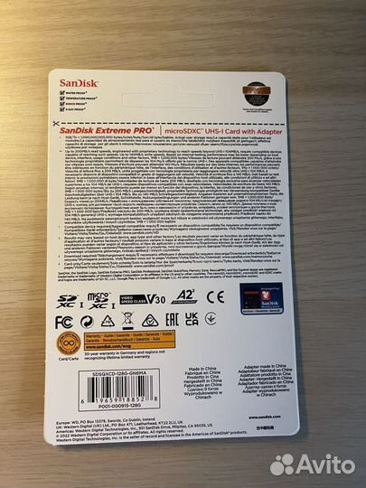 Карта памяти Sandisk Extreme Pro MicroSD 128 гб