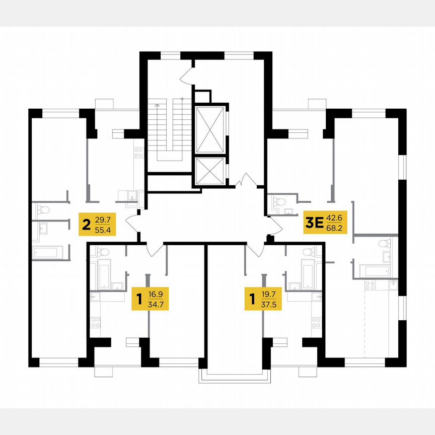 2-к. квартира, 68,2 м², 7/18 эт.