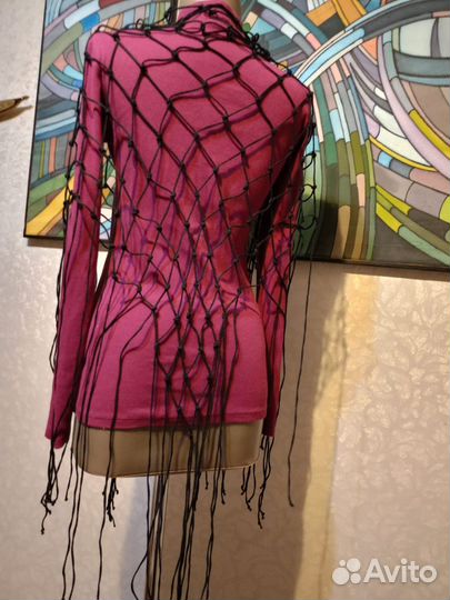 Шаль накидка плетёная макраме