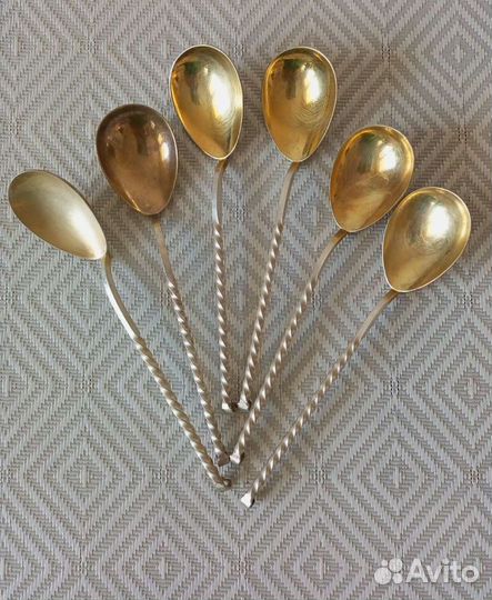 Ложки мельхиоровые с позолотой
