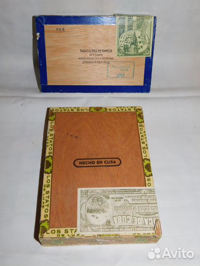Старая деревянная коробка от Кубинских сигар