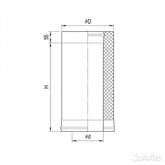 Сэндвич ferrum 0,25м (430/0,5мм + оц.) Ф180х280