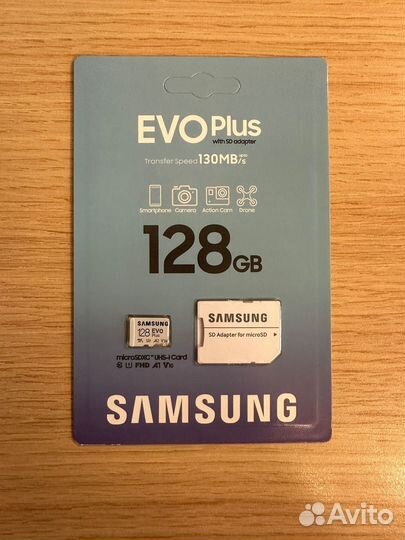 Карта памяти Samsung EVO Plus micro SD 128 gb