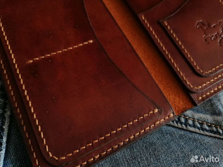 Обложка для автодокументов натуральная кожа