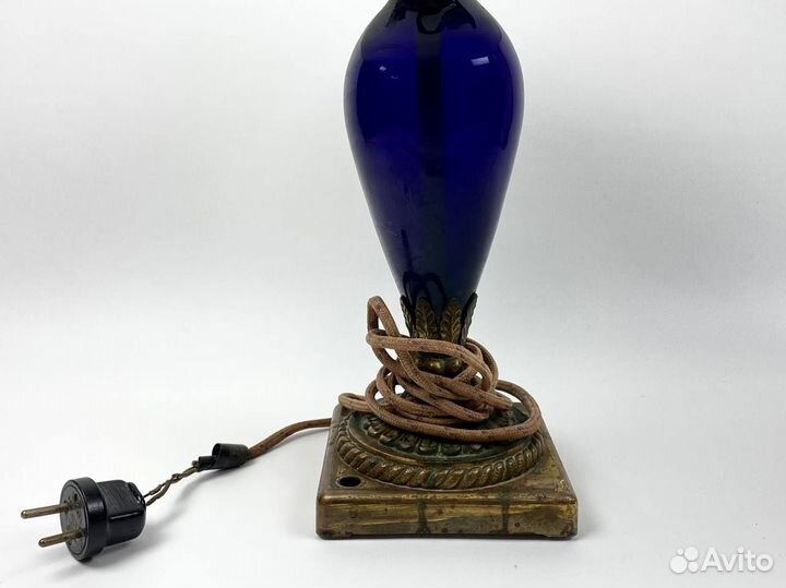 Лампа настольная СССР кобальт