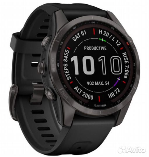 Часы Garmin Fenix 7S Saphire Solar Carbon-Gray