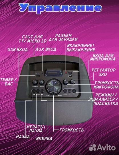 Портативная колонка с микрофоном