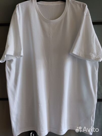 Мужская белая футболка однотонная новая юникло