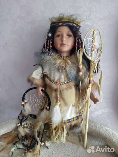 Кукла фарфоровая Индианка.Рост 40 см