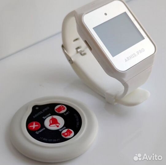 Кнопка вызова официанта Слим в ассортименте, часы