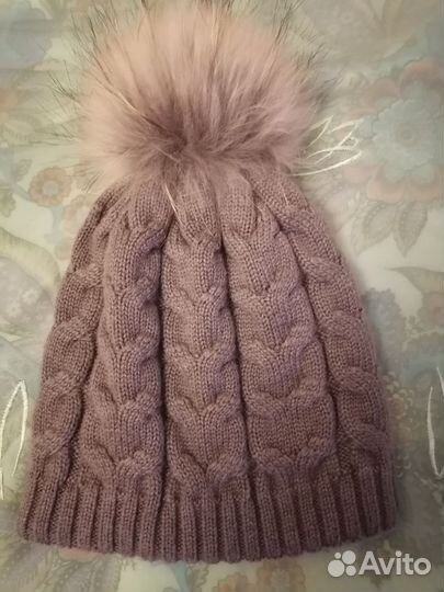 Шапка женская кашемир двойная Англия