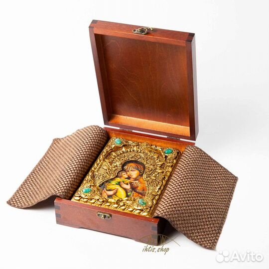 Икона Владимирская Богородица Ручная работа Дерево