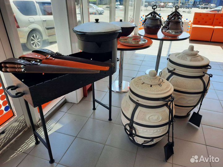 Мангал с печью под казан